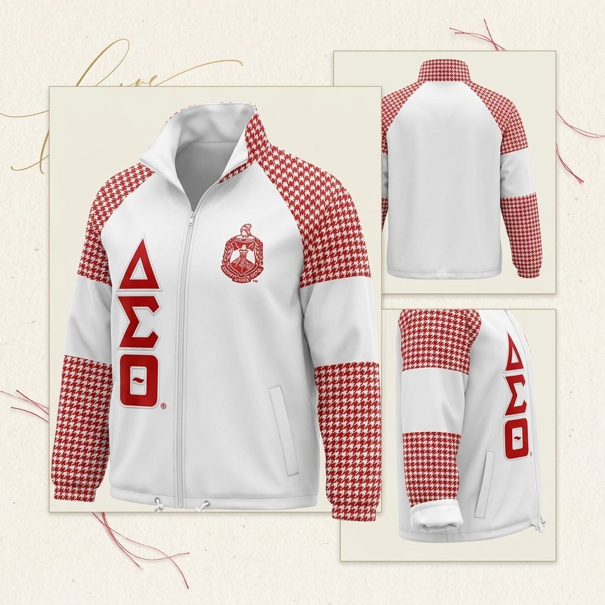 DST Greek Apparel Large White Windbreaker Jacket