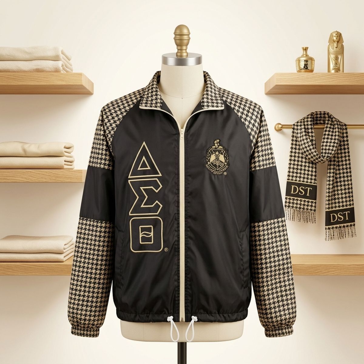 DST Greek Apparel 2XL Black Windbreaker Jacket