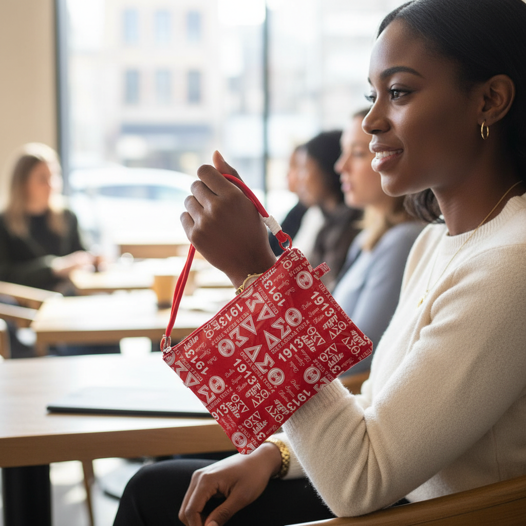 DST Sorority Pride Wristlet Pouch