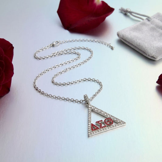 DST Delta Pyramid Greek Bling Pendant Necklace