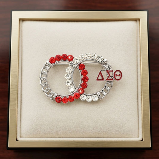 Delta Sigma Theta Circles Rhinestone Brooch