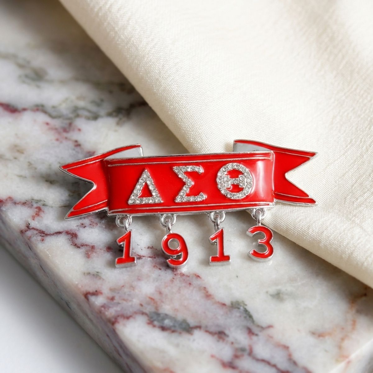 Delta Sigma Theta 1913 Banner Brooch Lapel Pin