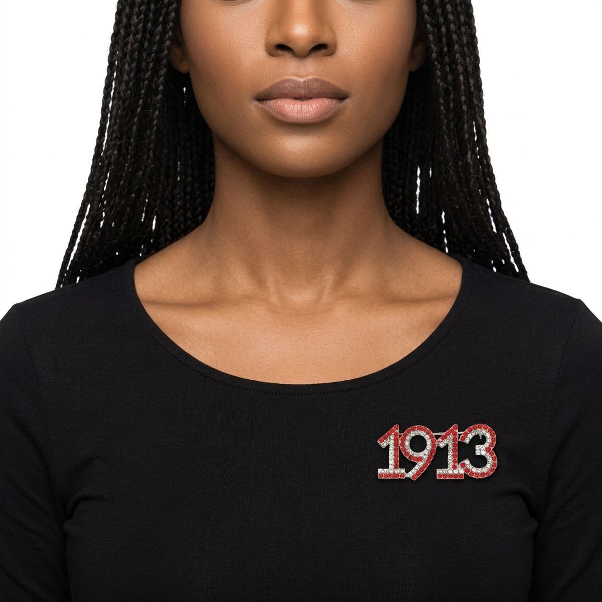 Delta Sigma Theta 1913 Rhinestone Brooch Pin