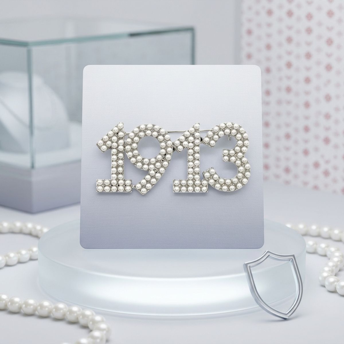 Delta Sigma Theta 1913 White Pearl Brooch Pin