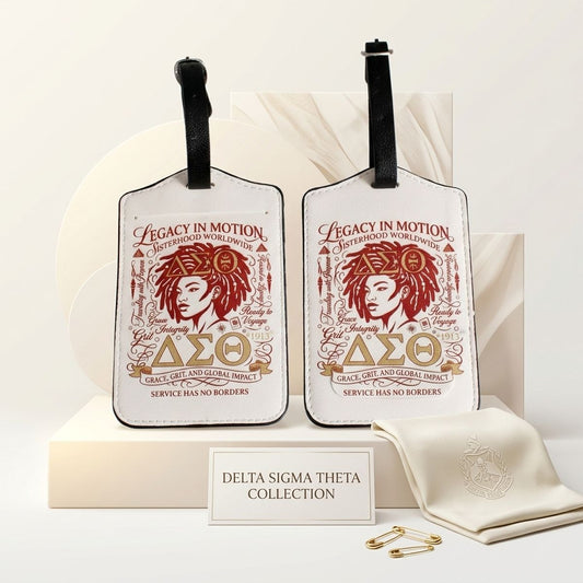 DST Cream Faux Leather 2 Pcs Luggage Tag Set