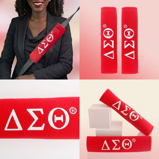 Delta Sigma Theta Red Seat Belt Cover Set