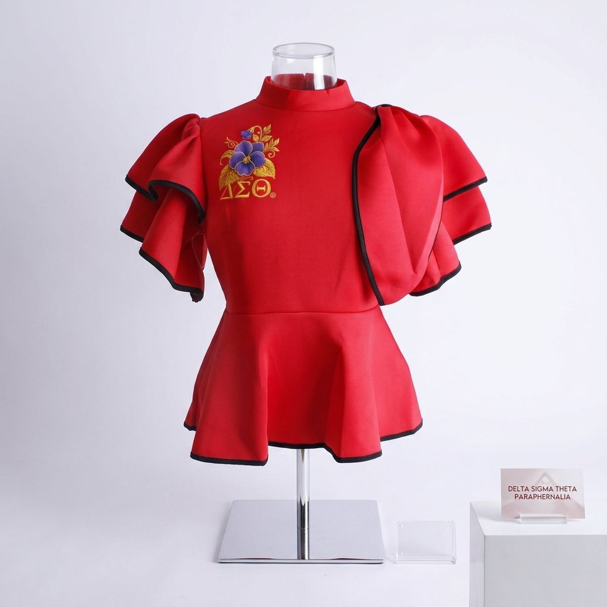 DST Red Large Violet Peplum Top