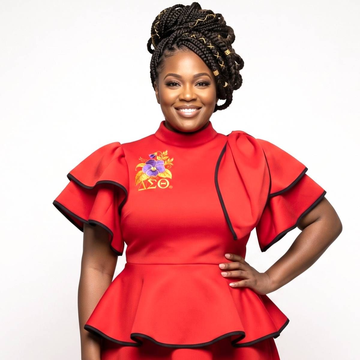 DST Red X-Large Violet Peplum Top