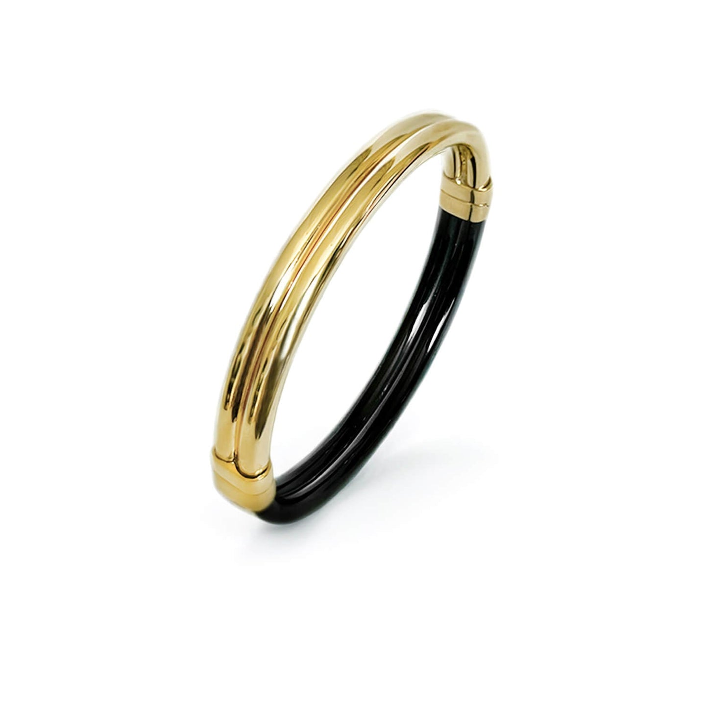 LR Gold Hinge Bangle – Stackable Statement Bracelet