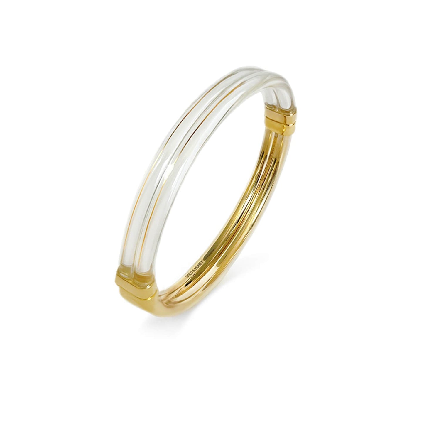 LR Gold Hinge Bangle – Stackable Statement Bracelet