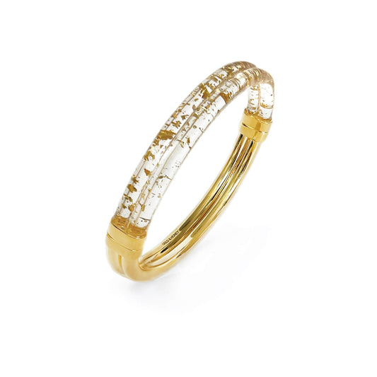 LR Gold Hinge Bangle – Stackable Statement Bracelet