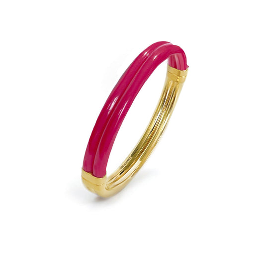 LR Gold Hinge Bangle – Stackable Statement Bracelet