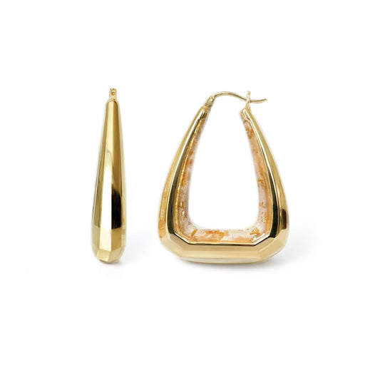 Sculptural Triangle Hoop Earrings