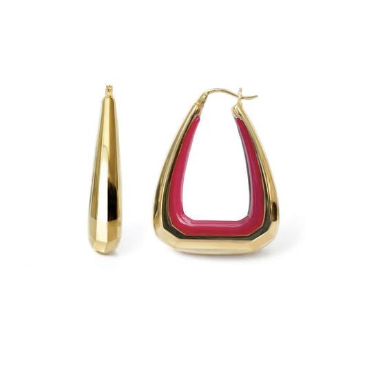 Sculptural Triangle Hoop Earrings