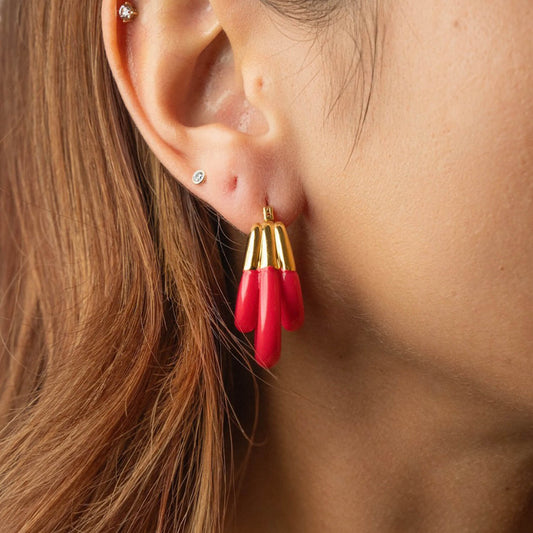 Triple Hoop Drop Earrings