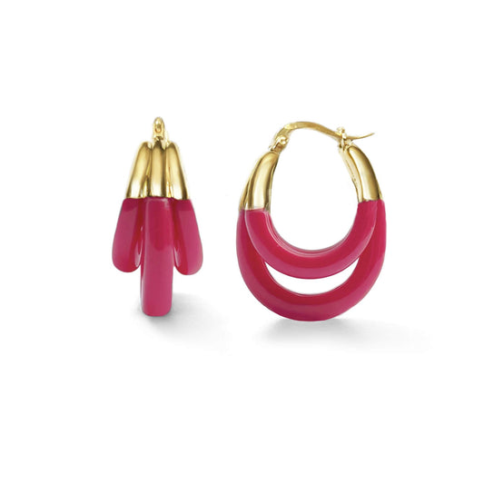 Triple Hoop Drop Earrings