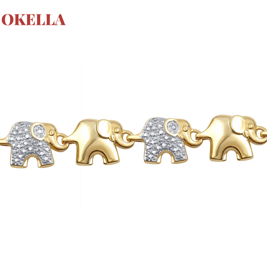 DST Gold Elephant Charm Bracelet