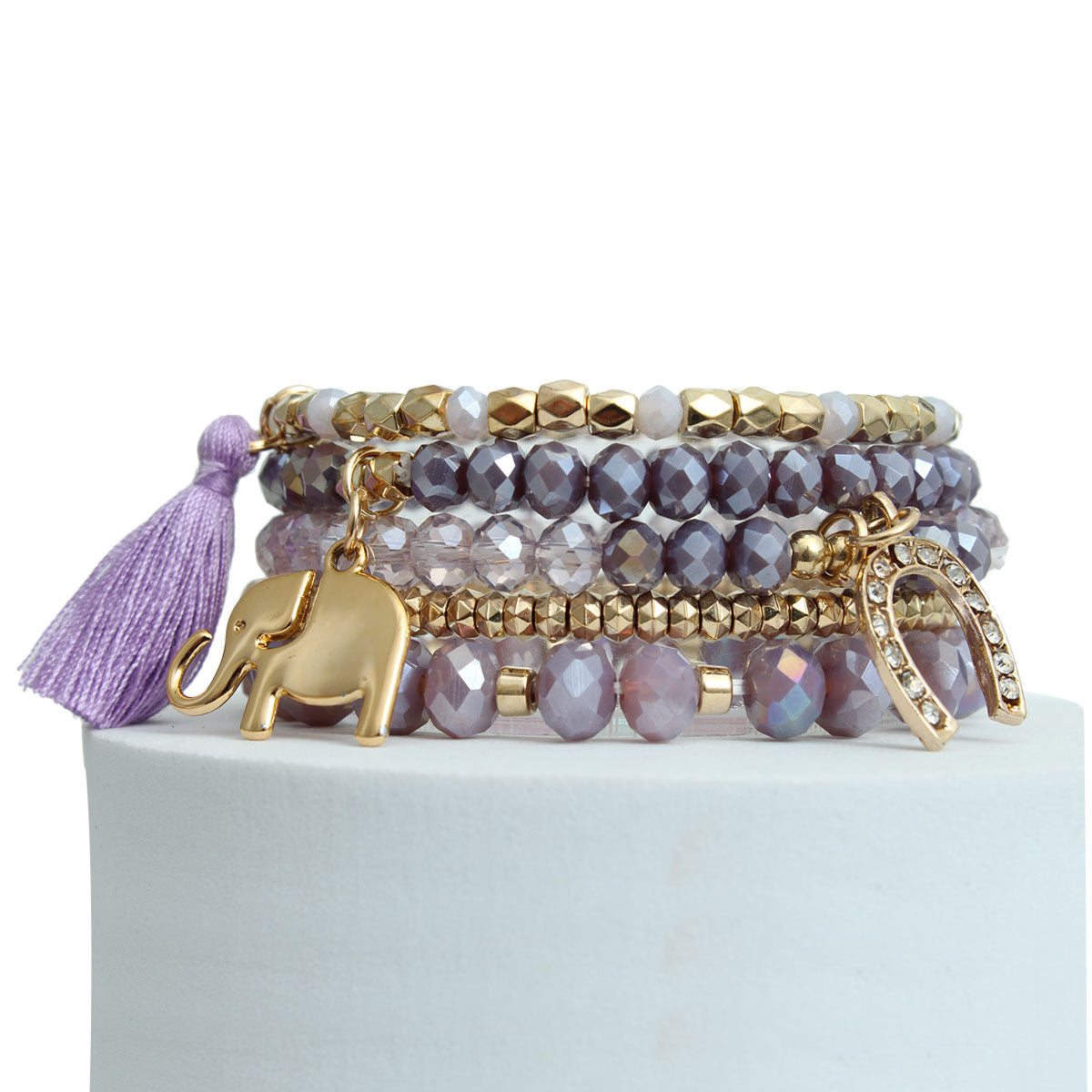 Light Purple Elephant Horseshoe Bracelets
