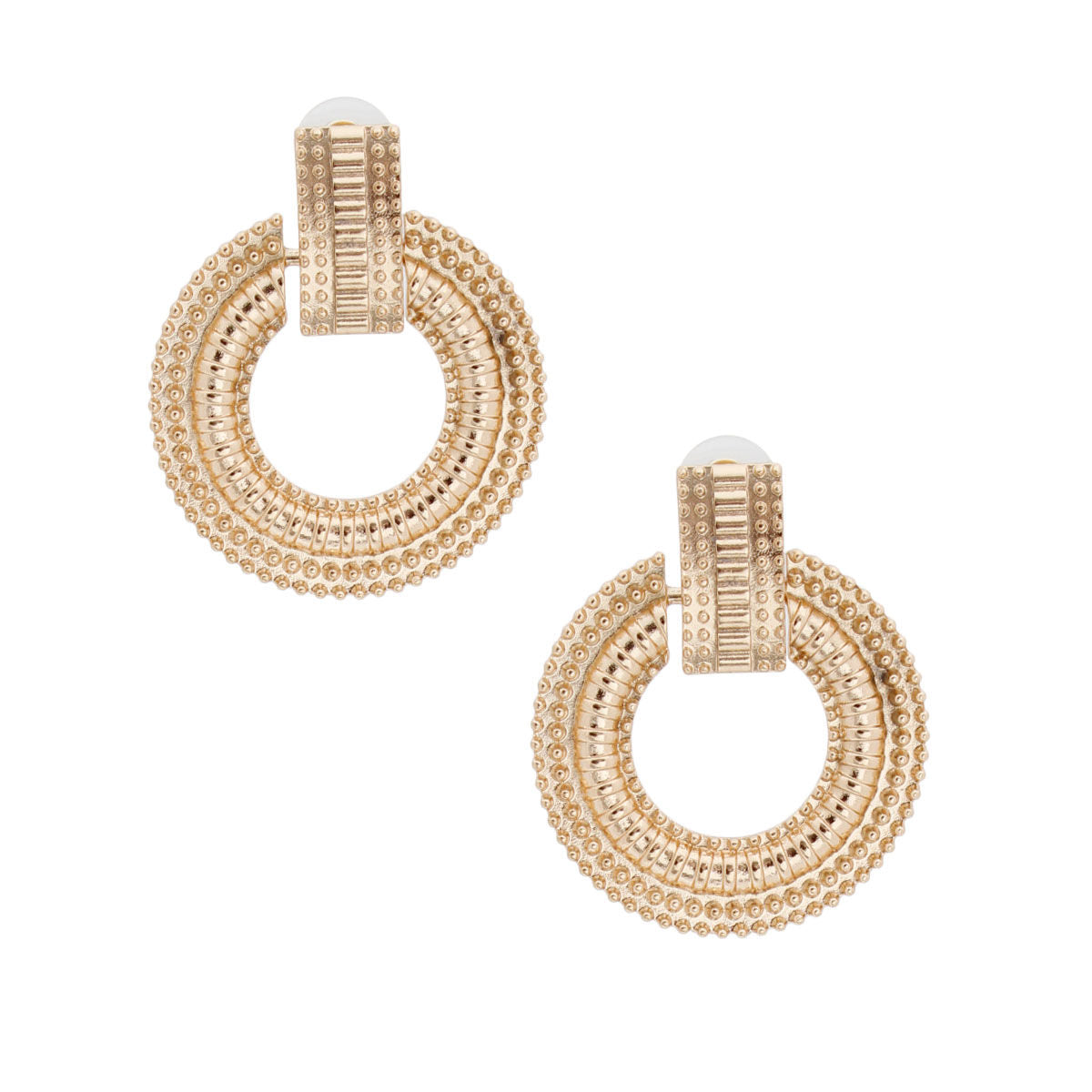 Amazon.com: Vintage Vel Hoop Earring Gold Metal Round Boho Earrings 55mm  (Gold) : Handmade Products