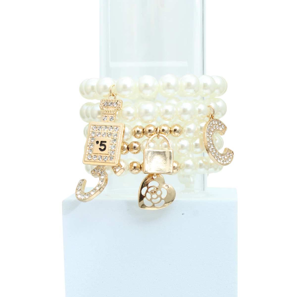 Cream Pearl Boutique Charm Bracelets