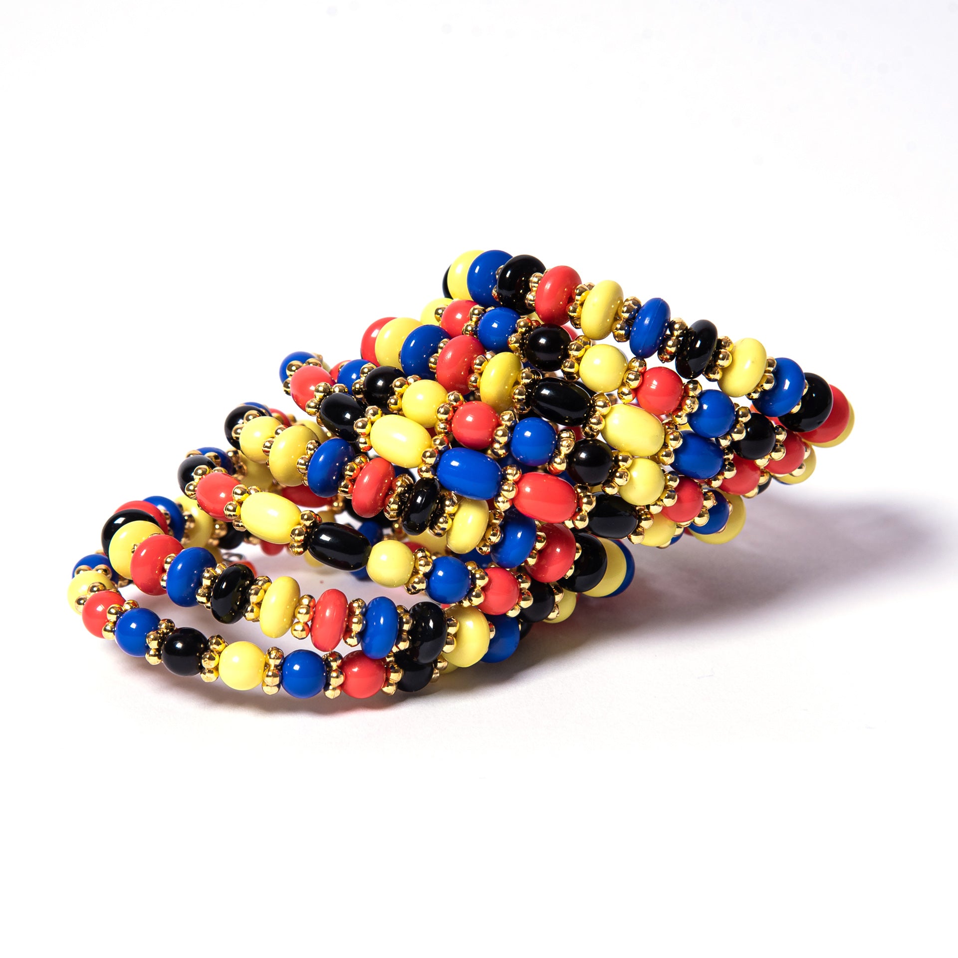 multi color statement coil bracelet fashionable luxurious