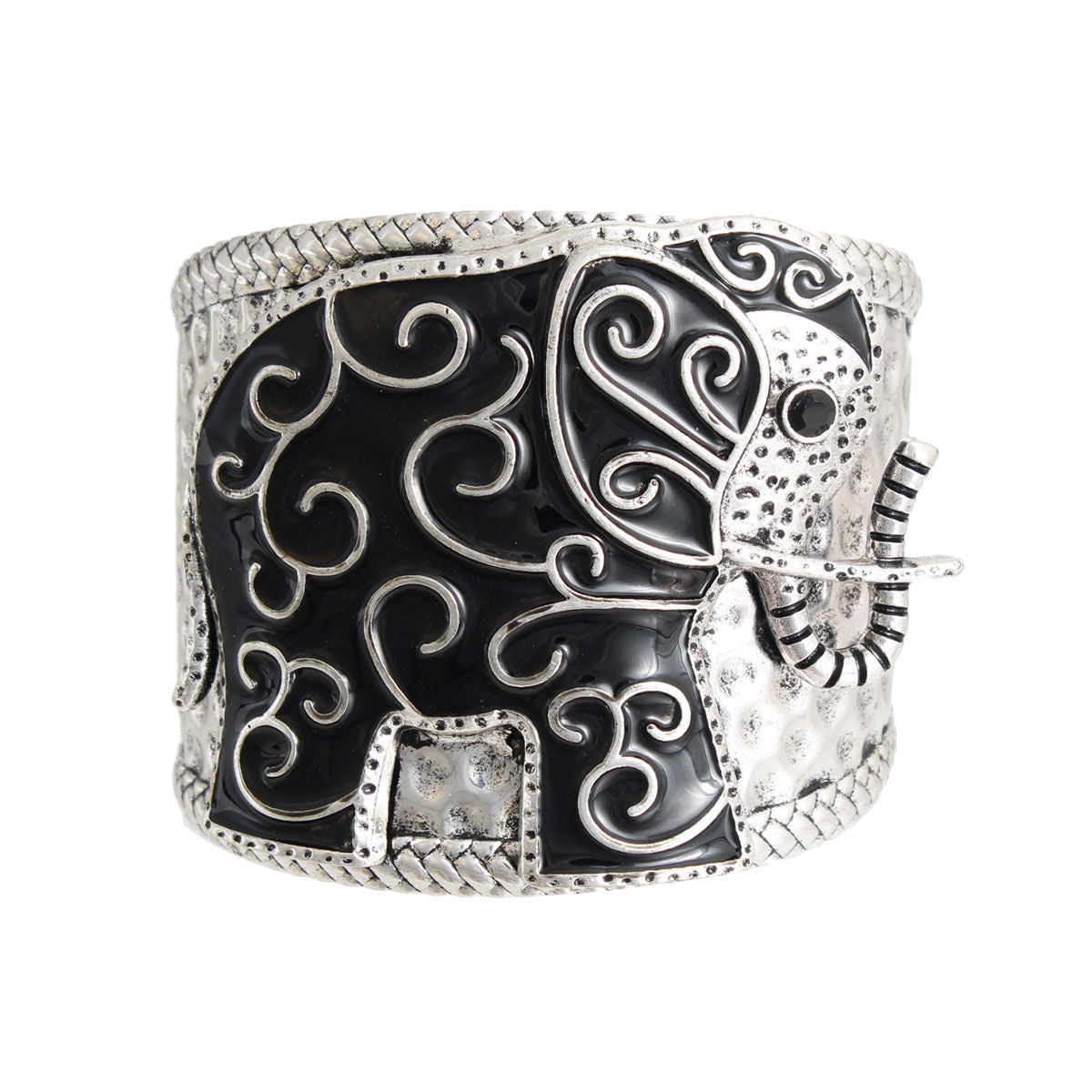 Full Black Elephant Cuff