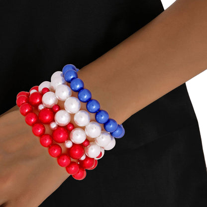 Red White Blue Bracelets 5 Pcs