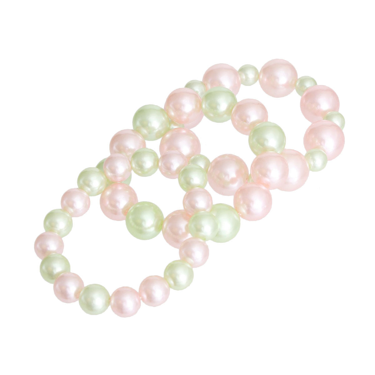 Pink and Green Pearl 3 Pcs Bracelets