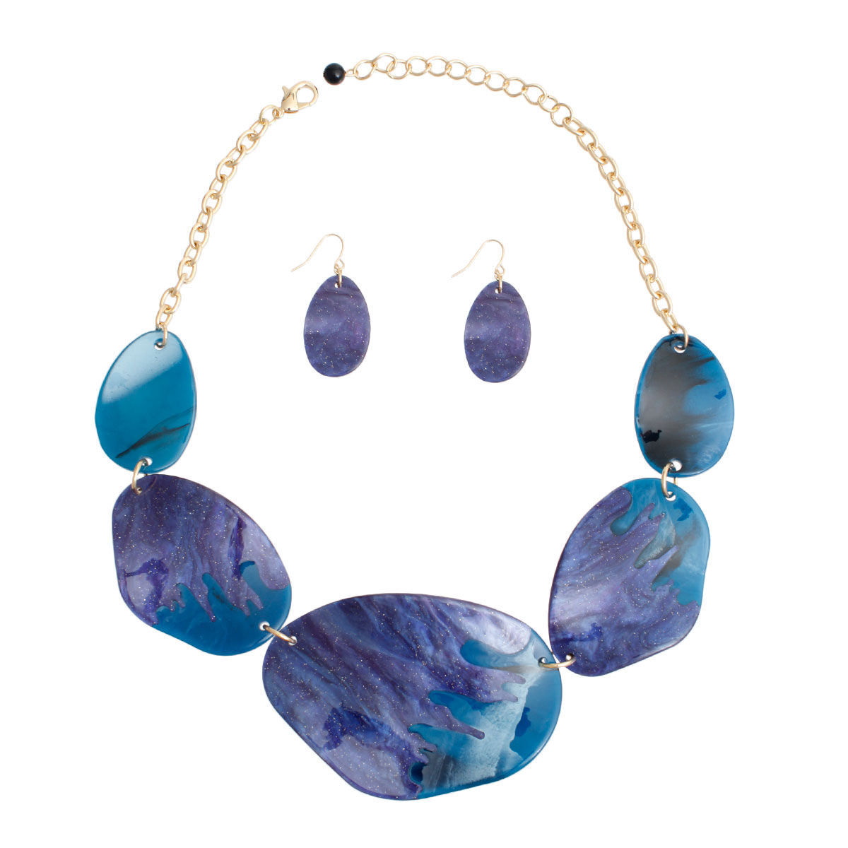 Iridescent Dipped Necklace Set
