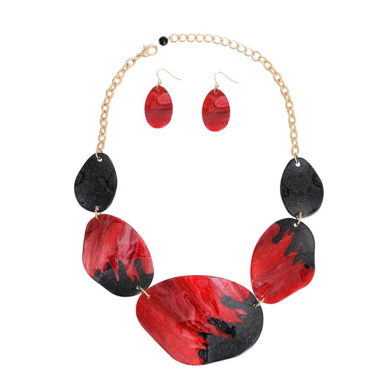 Dark Pink Black Dipped Necklace
