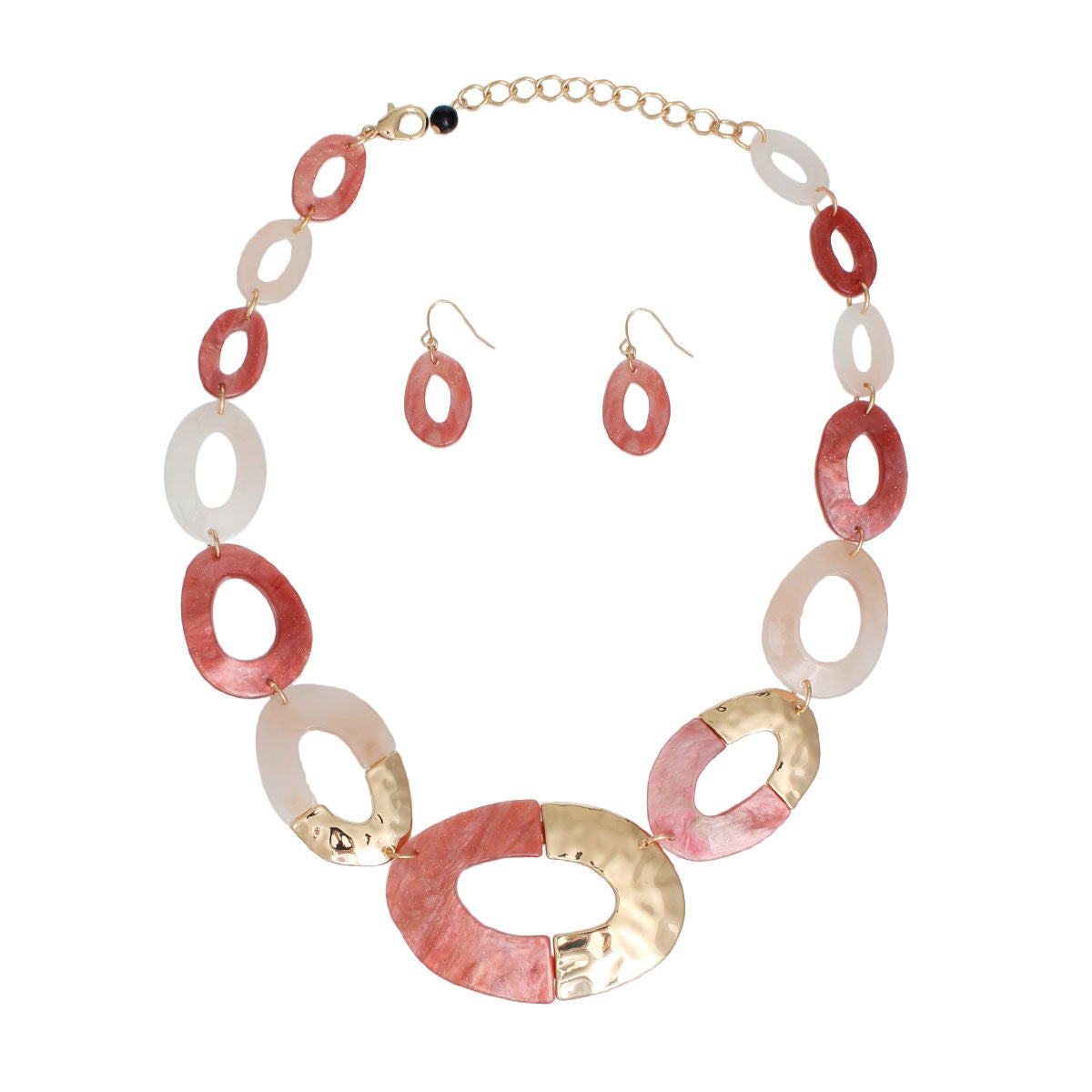 Pink Link Necklace Set