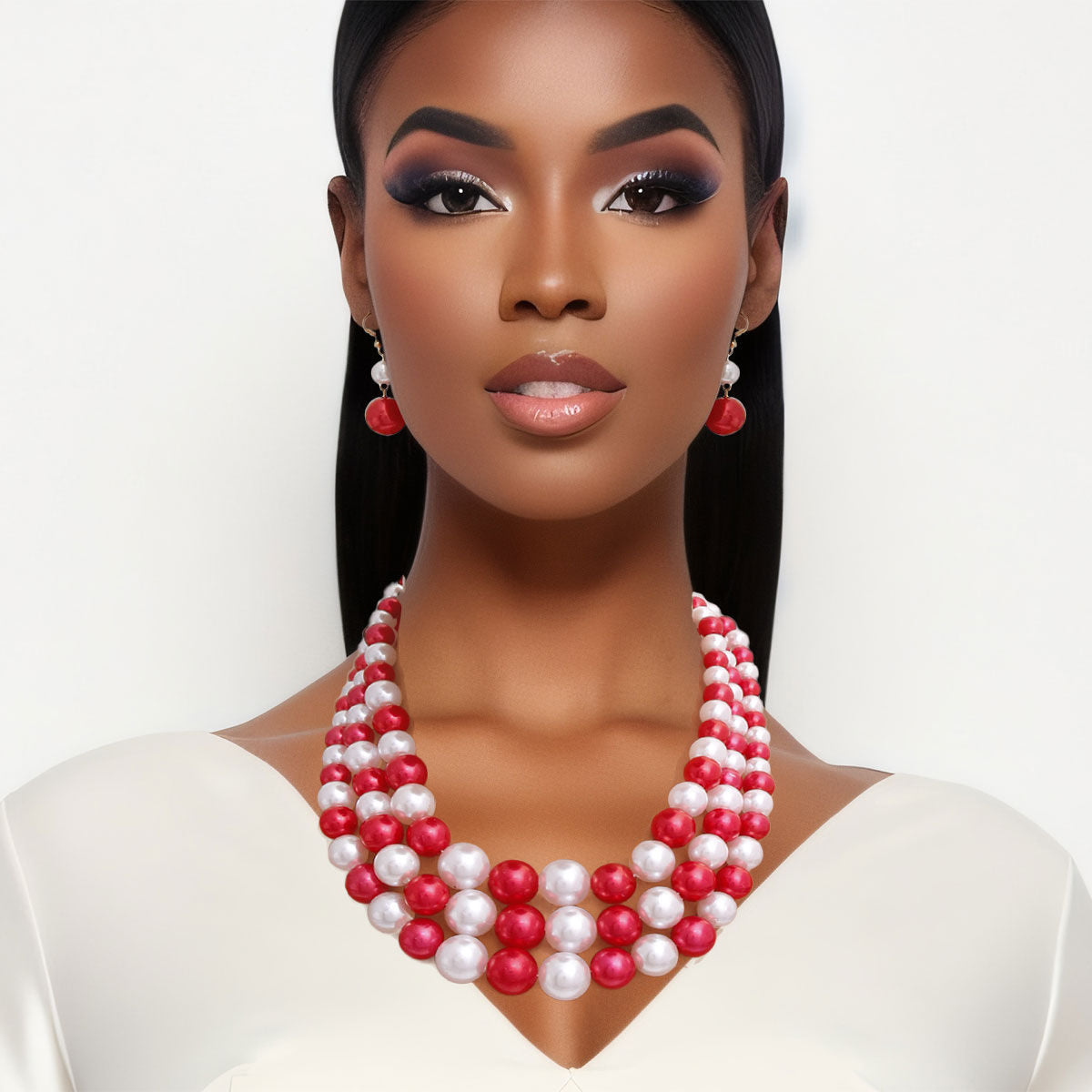 Red White Pearl 3 Layer Set