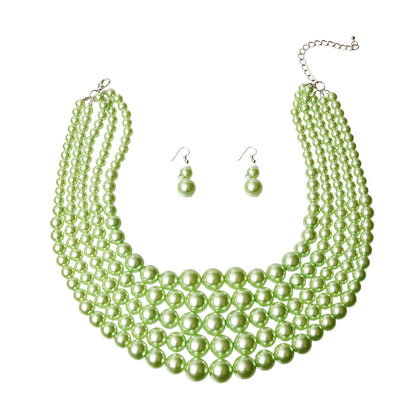 Multi Strand Pearl Necklace Set