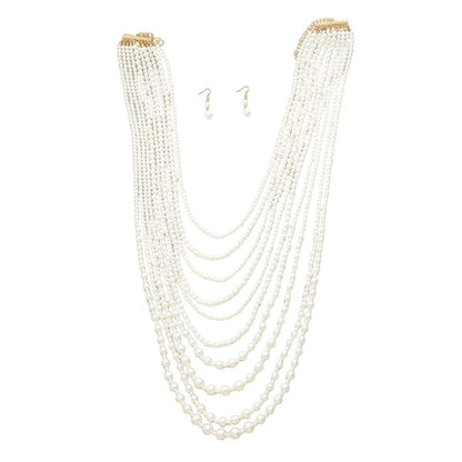 Cream Pearl 10 Strand Necklace