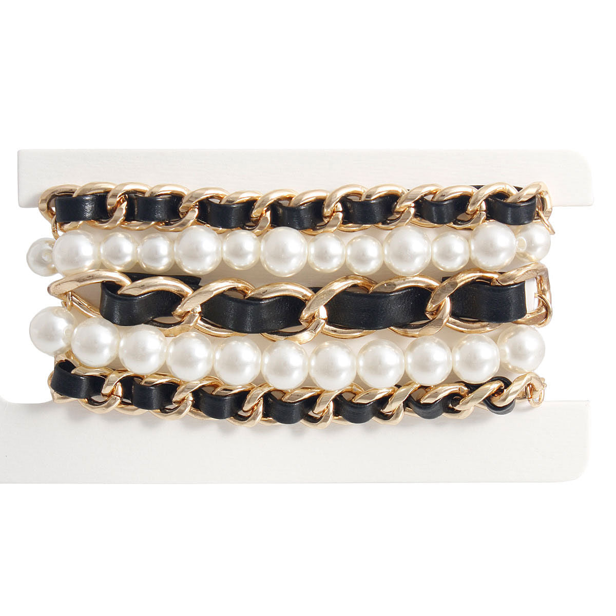 Gold Chain Pearl 5 Pcs Bracelets