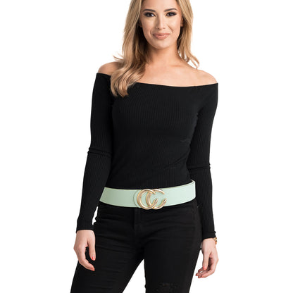 Mint and Gold CC Designer Belt