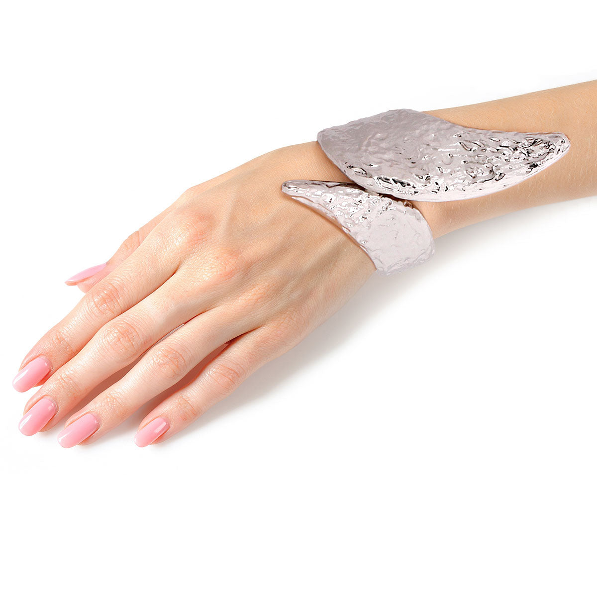 Hammered Silver Pointed Cuff