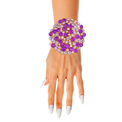 Purple Stone Dome Cluster Cuff