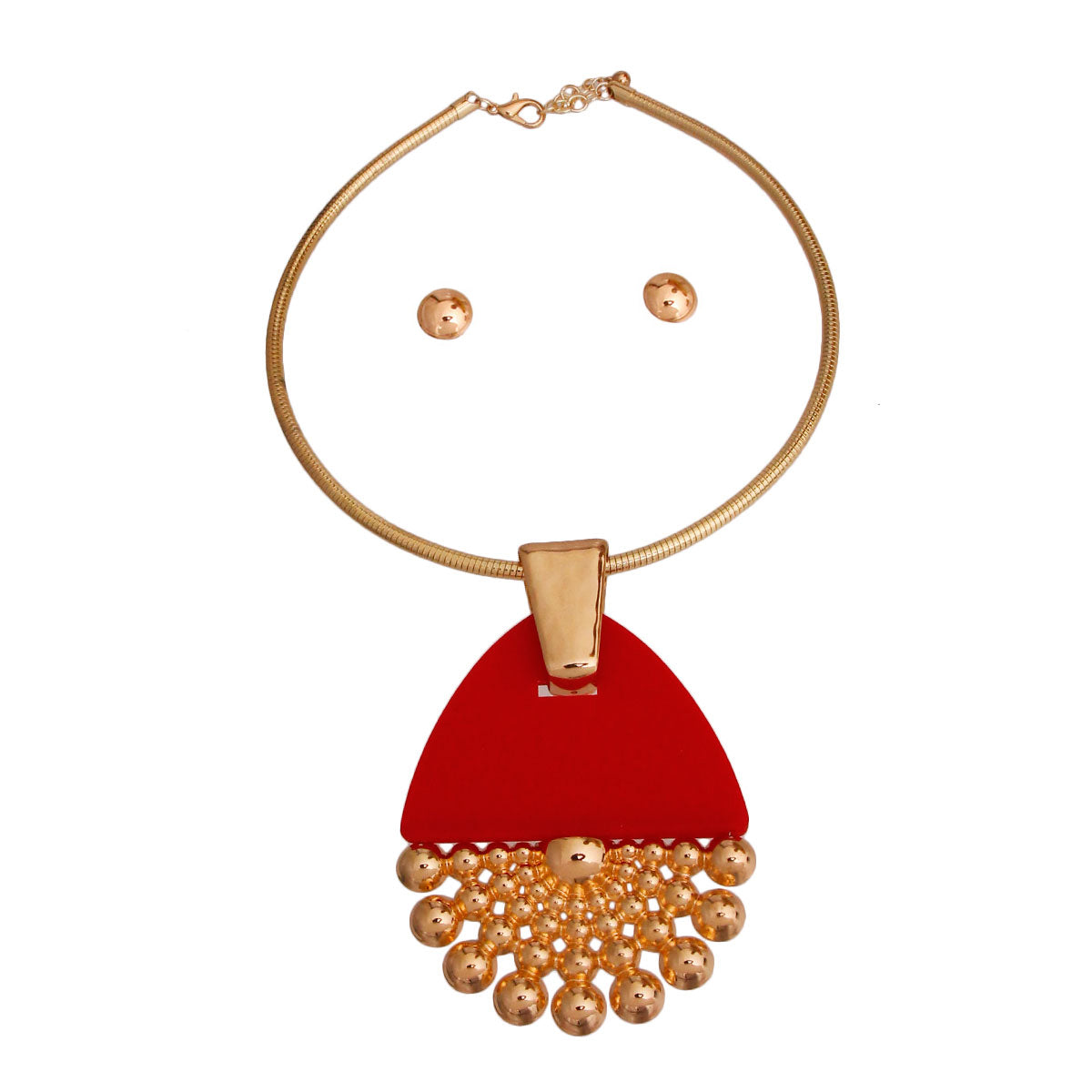 Red Teardrop Burst Necklace