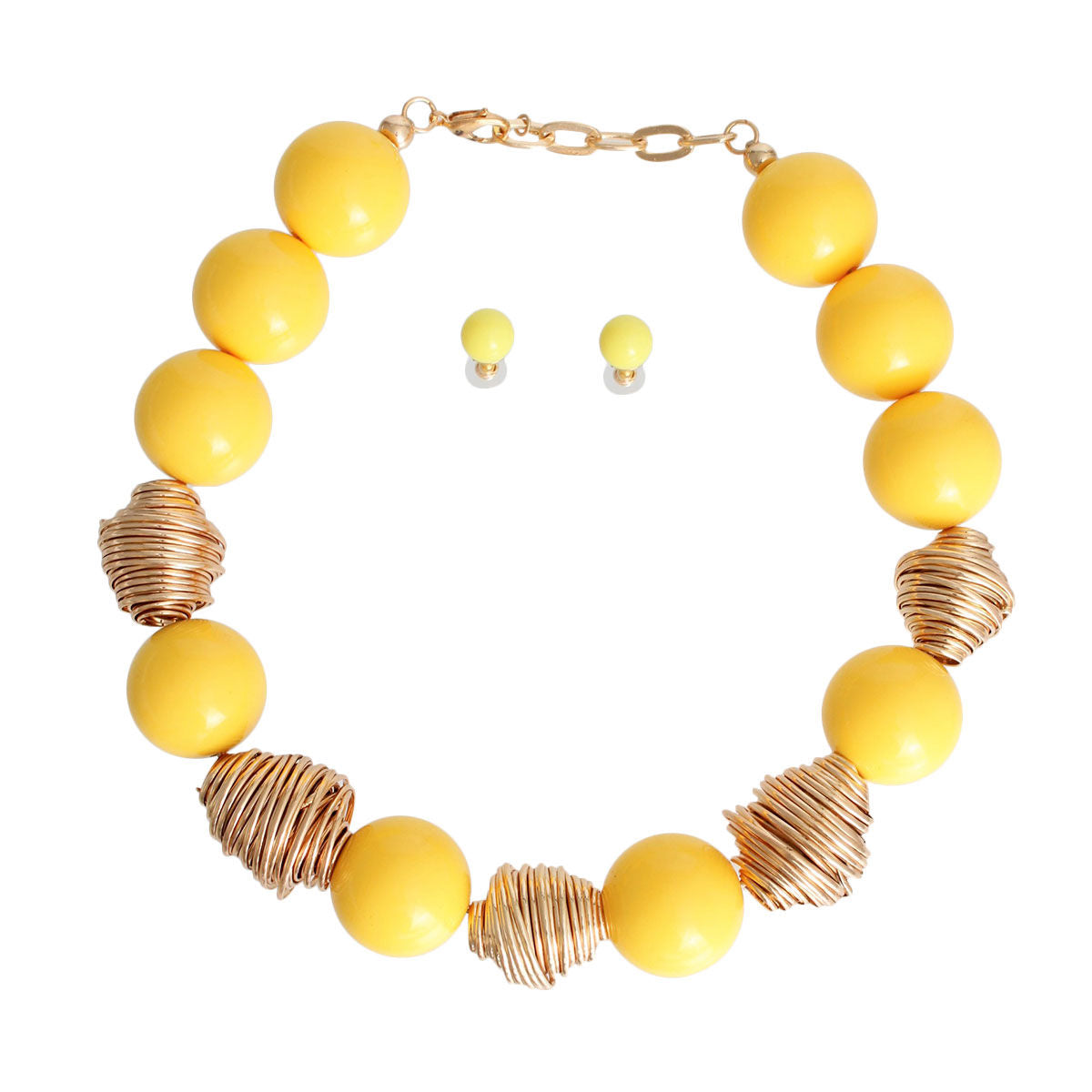 Heavy Yellow Tribal Bead Set