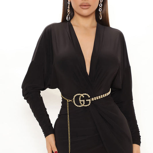 Gold Embellished Side Double G Belt