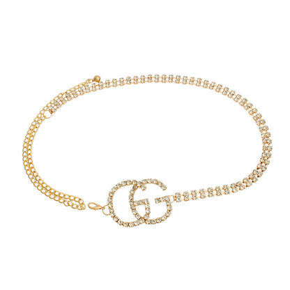 Gold Embellished Side Double G Belt