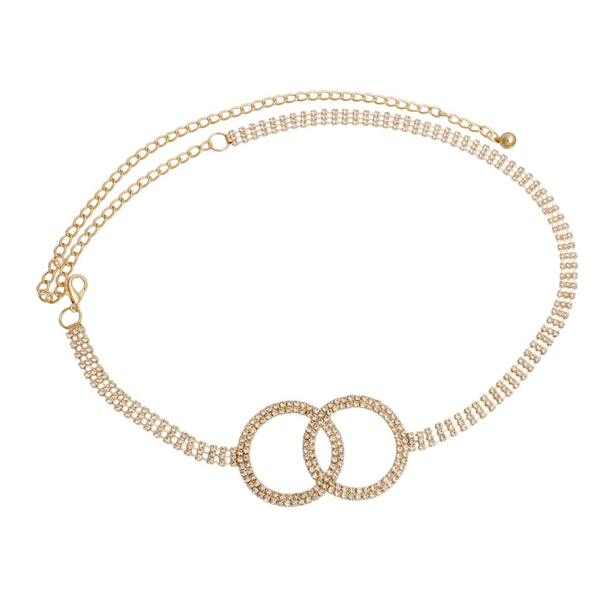 Gold Embellished Double Circle Chain Belt