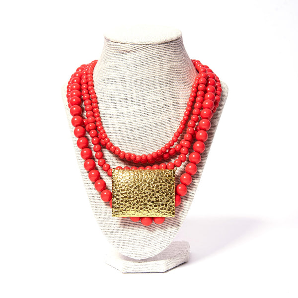 salmon orange statement necklace gift for women