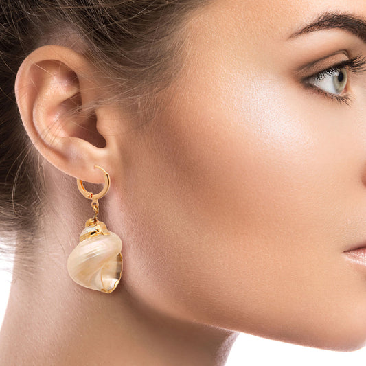 Seashell Hoop Earrings