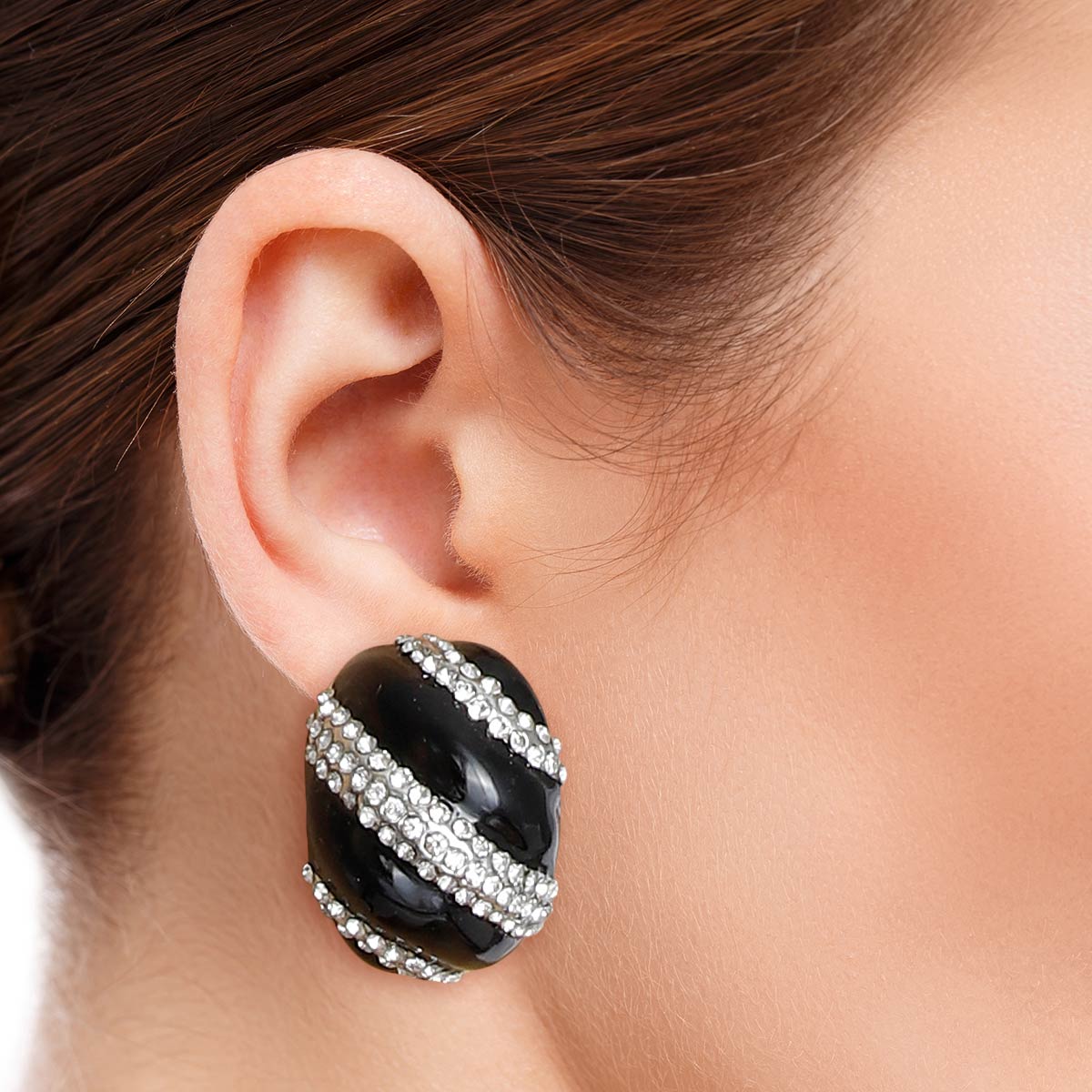 Black and Silver Dome Studs