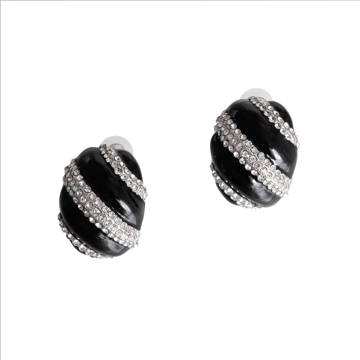Black and Silver Dome Studs