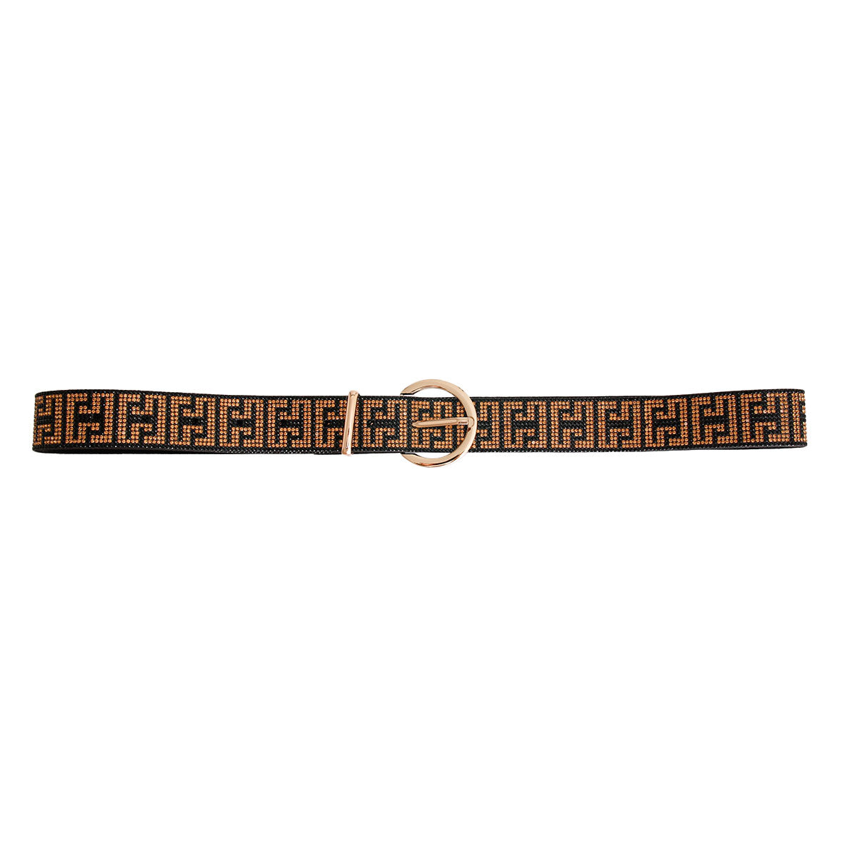 Greek Key Rhinestone Black Belt