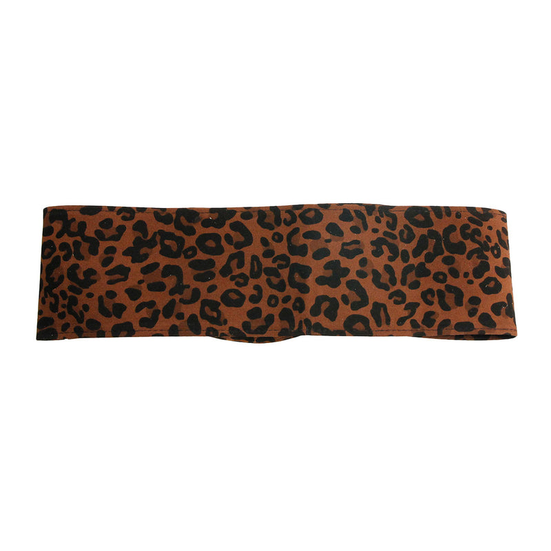 Dark Leopard Suede Wrap Belt