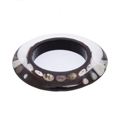 Okellas Button Resin Bangle Clear